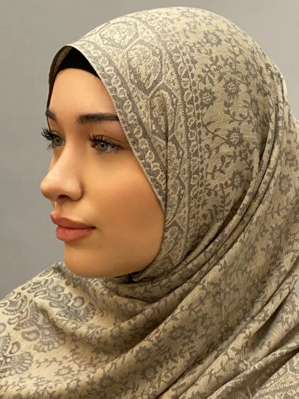 Pashmina Hijab, Women's Pattern Fashionable Warm Printed Scarf, Frosted Veil Hijab By Hudda 1