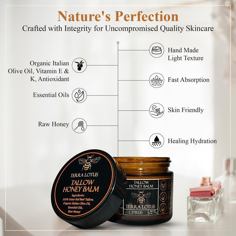 Product Introduction of 【 Official certification 】Organic Grass-Fed Beef Tallow Balm with Raw Honey - Nourishing Cream for Soft, Radiant Skin - Handmade All-Natural Moisturizer - 2 oz Skincare 2