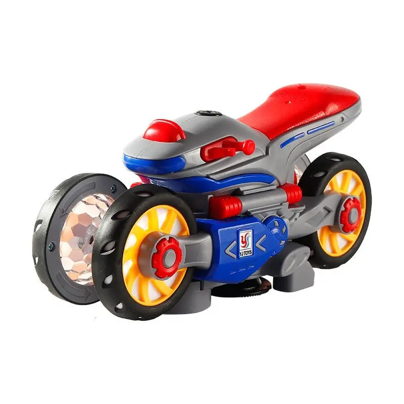 New Electric Deformation Motorcycle Stunt Rotating Universal Car Science Fiction Light Music Children Toy Car 5