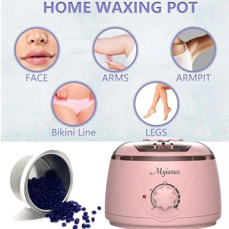 Waxing Set, Wax Warm Hair removal set, 500g hard wax beads, 2 treated waxes and 25 applicator sticks for face, arms, legs and whole body hair removal Body Care Cosmetic 5