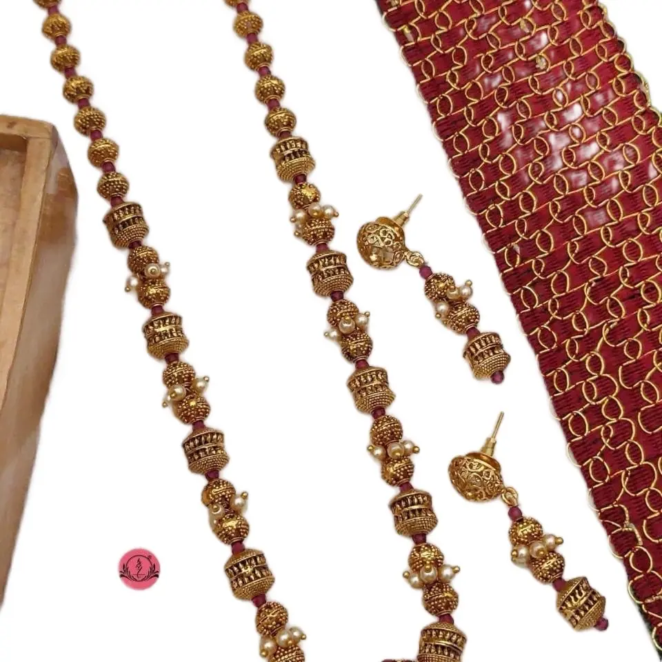 Brass gold antique fancy mala
