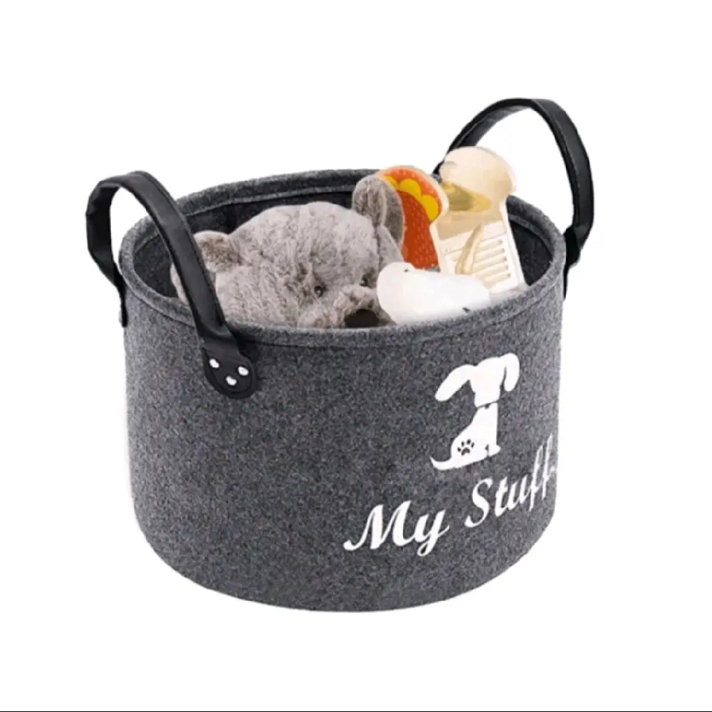 Felt Pet Supply Storage Box - Pet Toy Storage Basket for Home Organization - Organiser