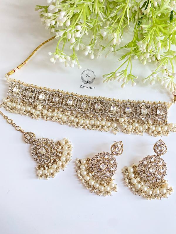Maisy Asian Kundan Pearl Choker 1