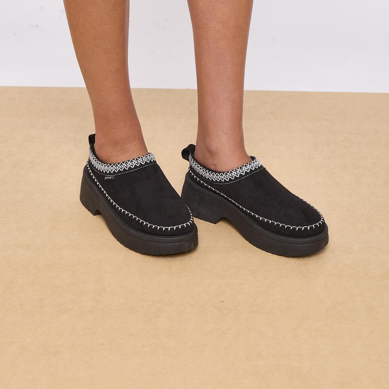 WOMENS SLIP ON WARM SLIPPERS FAUX FUR LINED LADIES in OUT DOOR SLIPPERS SHOES BOOTS Girl Footwear 6