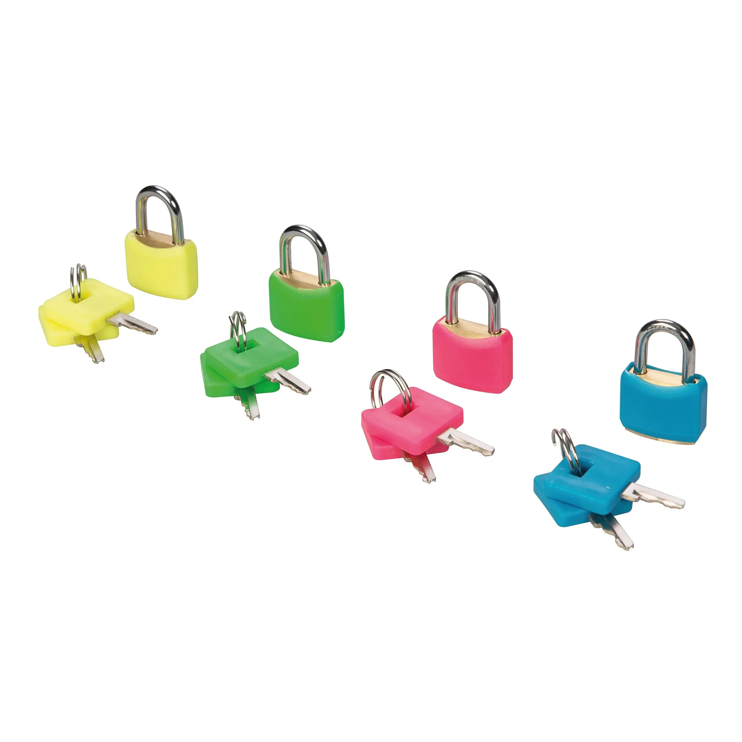 Silverline Hi-Vis Brass Padlocks Set 4pce - 282715