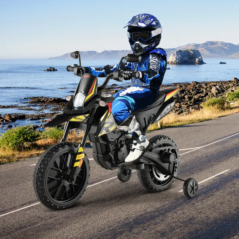 Toddler Motorbike with Music for 3-8 Years Old Kids-Black 1