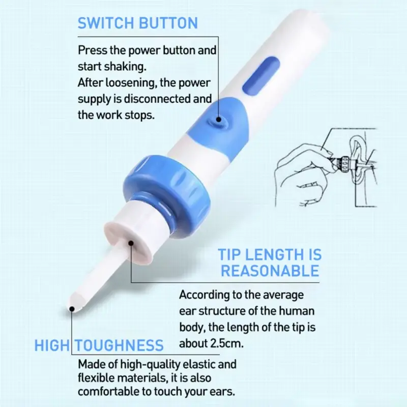 Ear Wax Remover Electric Ear Vacuum Cleaner Suction Earwax Remover UK Silicone 3