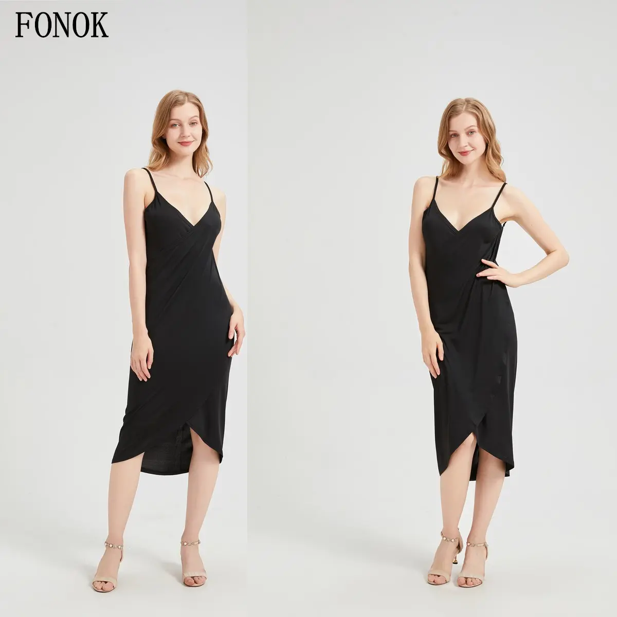 FONOK Summer plus size women's bikini Swimwear wrapped gauze strap beach dress Womenswear Lady Sleeveless