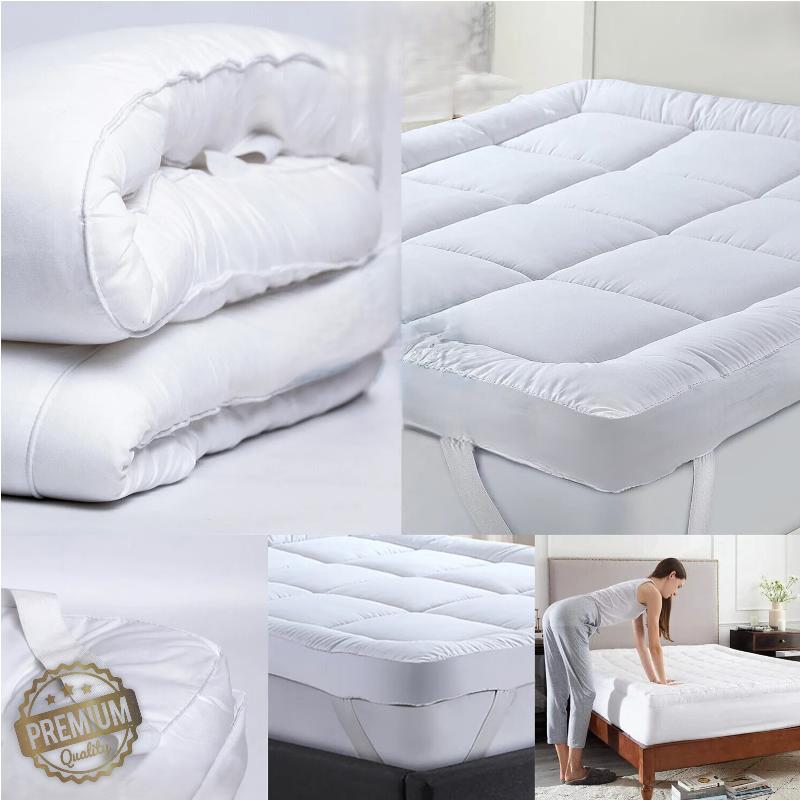 Trend & Bend Trending Mattress Topper 10cm Deep Hotel Quality Mattress Pad - Upgrade Your Comfort Today - Matress Topper Super Soft Elasticated Corner Straps All UK Sizes Mattress Pad Topper 1