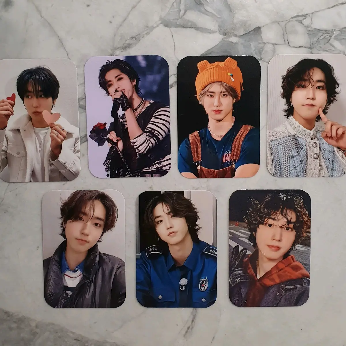 Stray Kids Kpop band mini Photocards set (7pcs) - Felix, Bangchan, Hyunjin, Han Jisung