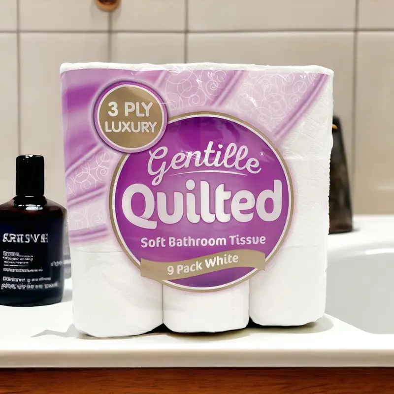 Gentille Quilted Bathroom Tissue | Luxury 3-Ply Toilet Paper  Soft, Strong, Embossed & Sustainable 54 Rolls Bundle Pack Western Wipes Sheets 2