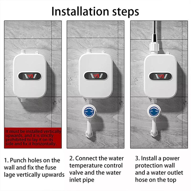 3500W Tankless Hot Water Heater Shower Electric Portable Instant Boiler Bathroom 4