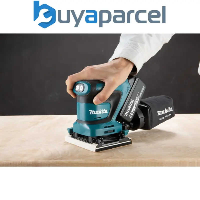 Makita DBO480Z 18v LXT 114mm 1/4 Sheet Finishing Cordless Palm Sander +10 Sheets 5