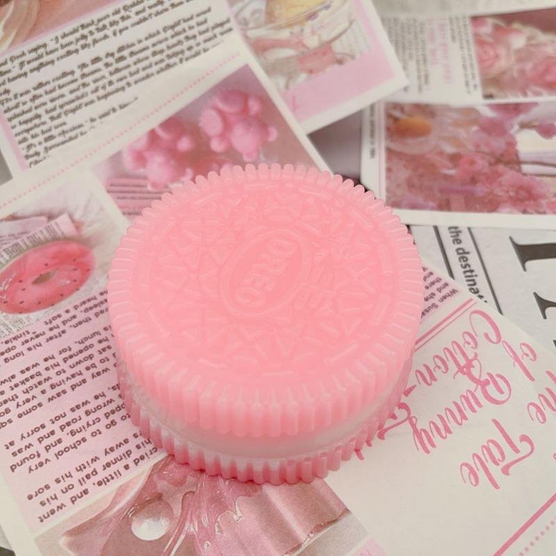 Product Introduction of New Kawaii Handmade Silicone For Big  Stress Relief Squishy Toy Squishy New Fidget Toy Pink Black Biscuit Pinching Toy gift 0