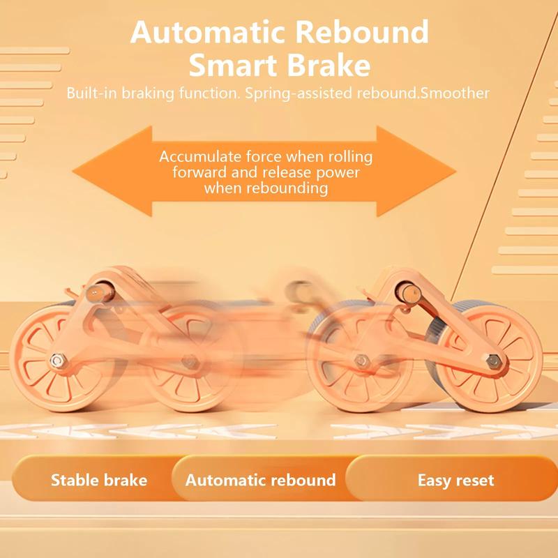 Automatic Rebound Fitness AB Roller with Elbow Support and Timer - Orange/Blue 3