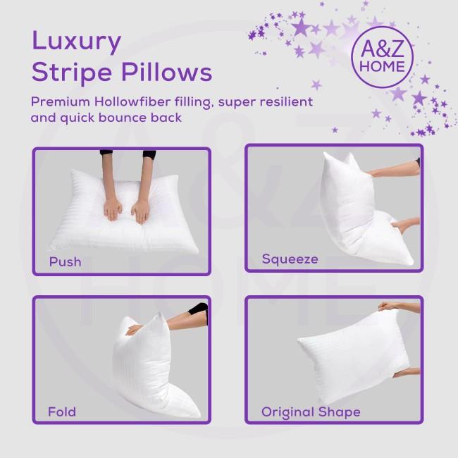 Product Introduction of A&Z Home Soft Egyptian Stripe Pillows - Hotel Quality, Extra Filled, Suitable for Back and Side Sleepers 8