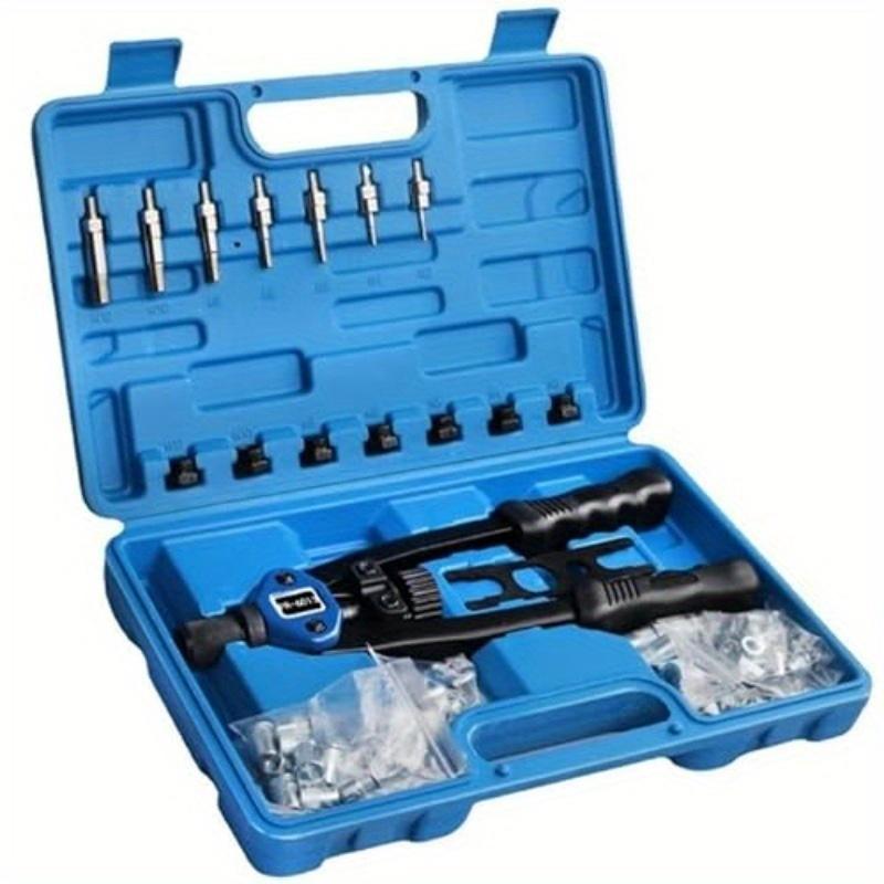 Product Introduction of Professional 13" Hand Rivet Nut Gun Hand Riveter Rivnut Tool Kit with 7 Pcs Metric Mandrels and 110 Pcs Rivet Nuts from M3 to M12, Labor-Saving Design, with Carrying Case 7