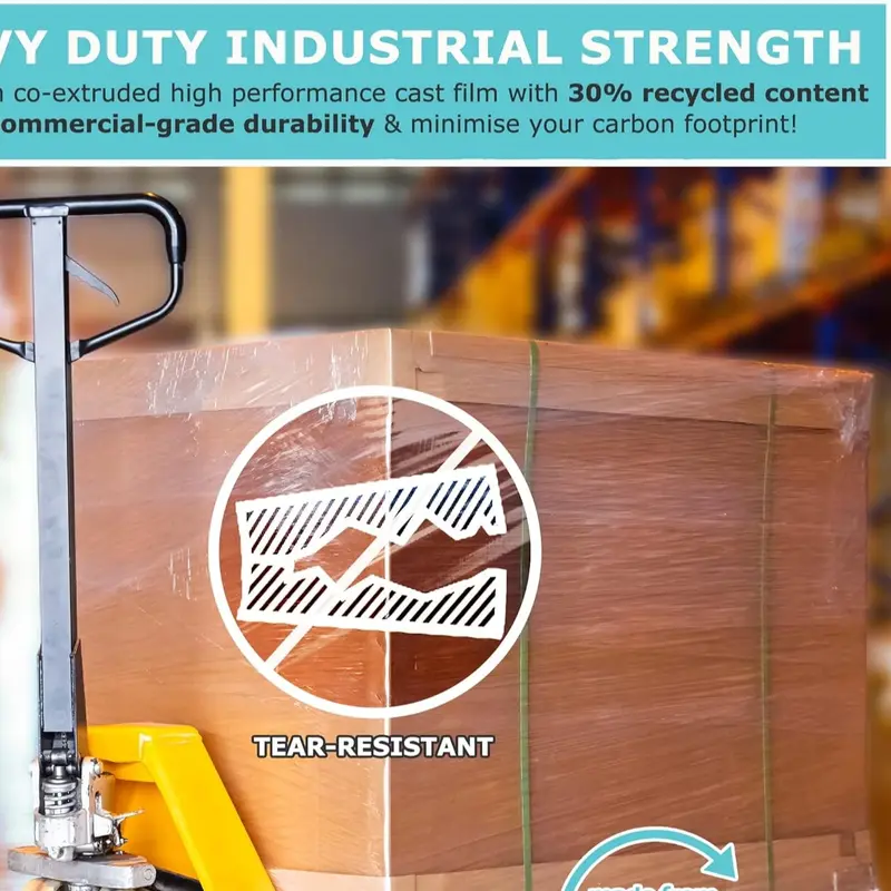 Pallet Stretch Shrink Wrap Roll (400mm x 250m) - Pick Qty & Colour - Heavy Duty Pallet Wrap, Industrial Stretch Wrap, Packaging Cling Film, Strong Plastic Wrap, Luggage Wrap (Clear, 1 Roll) 1
