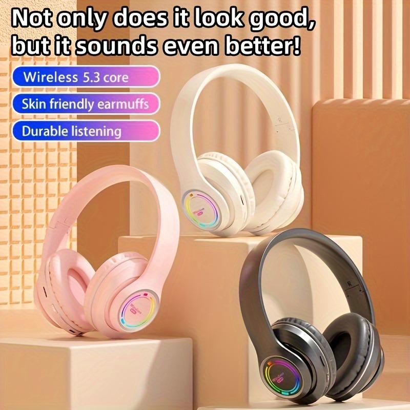 Glowing Wireless Headphones with Multi-Color LED Lights, Comfortable And Foldable Design, Suitable for Tablets, Pcs, Tvs, And Phones. A Popular Choice for Birthday Travel Gifts, These Over-Ear Wireless Headphones Are Perfect for Any Occasion. 0