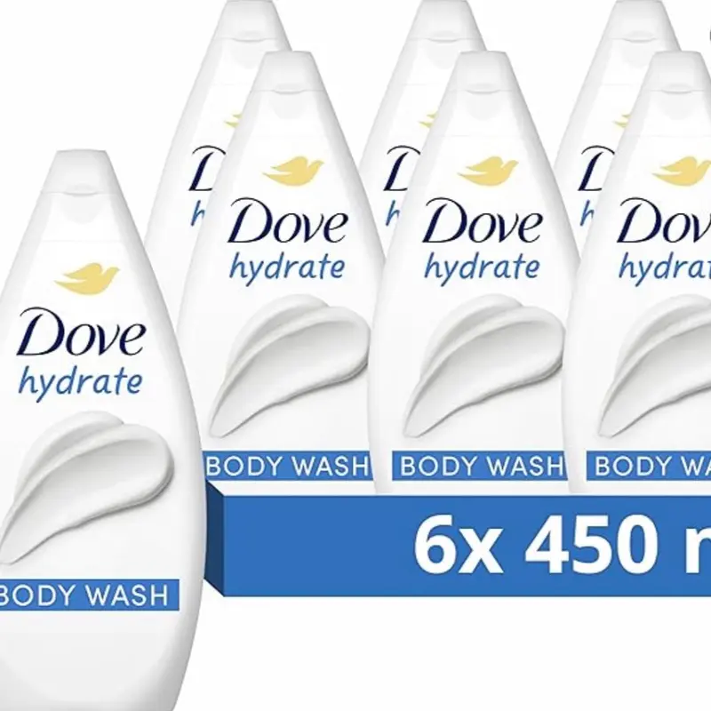 Dove Hydrate Body Wash - Gentle Cleansing for Soft Skin, 6x 450 ml - Deodorant, Moisturizing, Smoother, Mild, Smooth Moisturizer 0