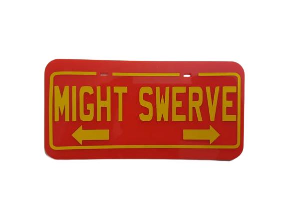 Loud N Lit MIGHT SWERVE Plate - Reflective Bicycle Number Plate for Night Rides 1