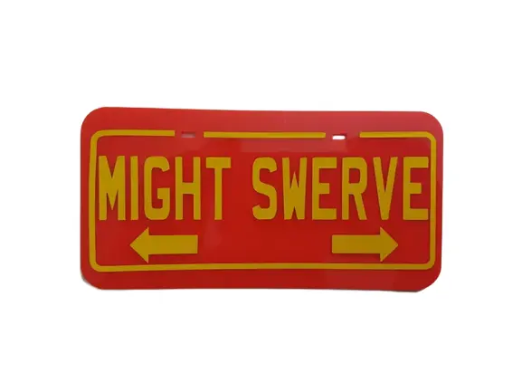 Loud N Lit MIGHT SWERVE Plate - Reflective Bicycle Number Plate for Night Rides 1