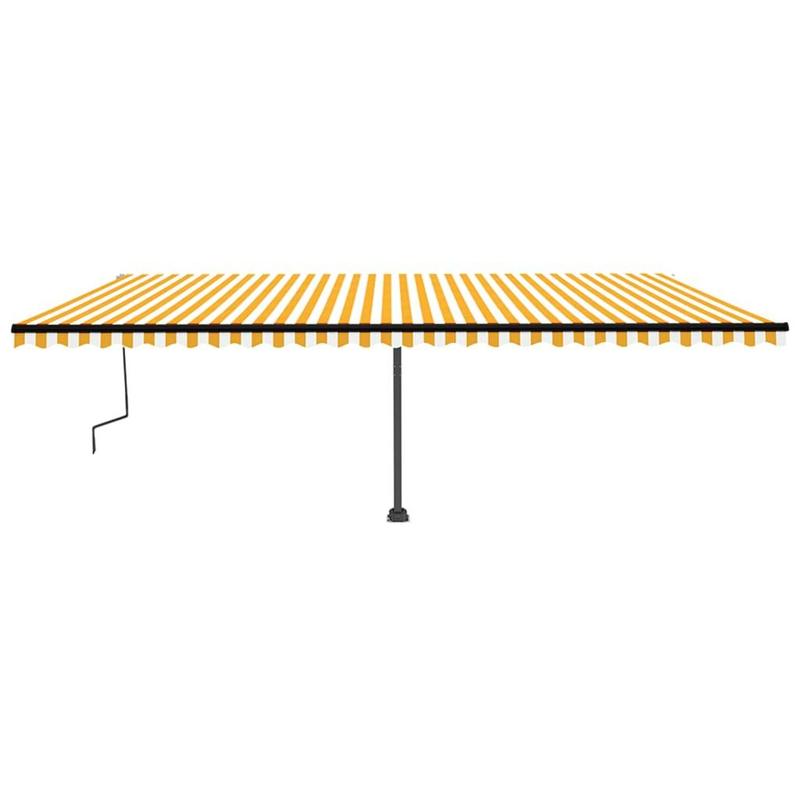 Freestanding Manual Retractable Awning 600x350 cm Yellow/White 3