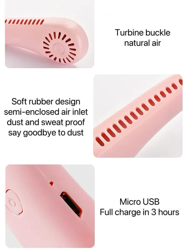 USB Portable Rechargeable Neck Portable Fan, Neck Portable, 5 Different Speed Selection, Mobile Handsfree Hanging Fan for Outdoor Sports, Home Use,Office Use, Mother's Day Gift, Father's Day Gift, Summer Gift,Easter Gifts 7