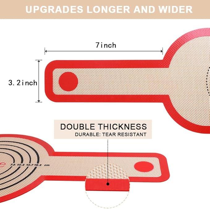 2 Pcs Silicone Bread Sling Silicone Baking Mat for Dutch Oven Liners Non-Stick Heat Resistant Reusable Sourdough Bread Baking Supplies with Long Handle Bread Making Tool for Transfer Sourdough 2