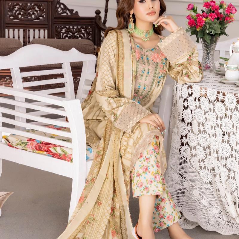 Maria B inspired Nayab by Polawn Embroidered Eid collection on Lawn Fabric. Small/Medium/Large Womenswear Summer Comfortable. 0