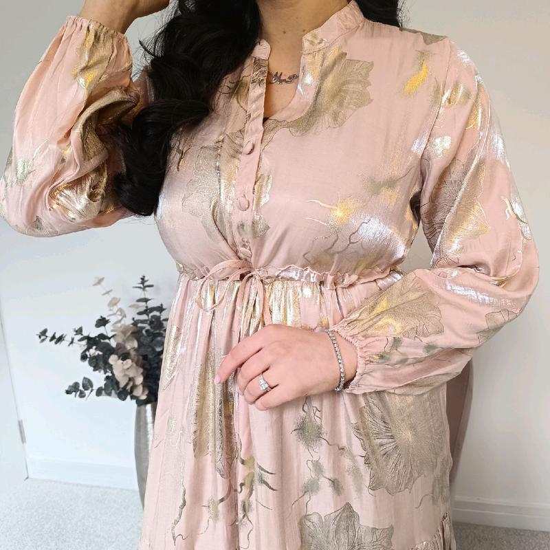 Woman's long summer shimmery floral dress Freya Collection 3