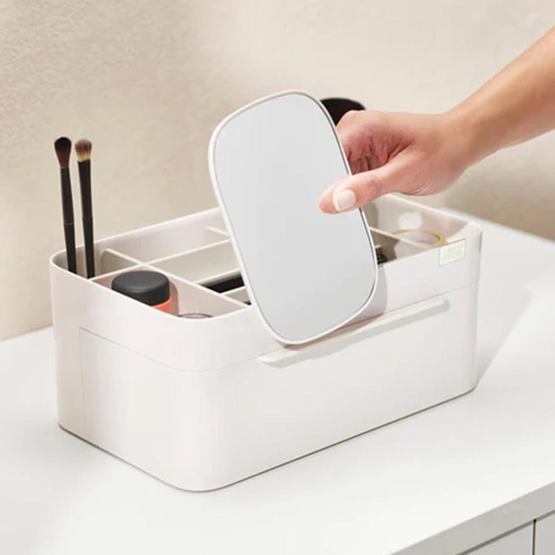 Lifeideas Large Capacity Cosmetic Organizer with Removable Mirror,Makeup Storage Box,Makeup Organizer,Makeup Storage Organizer,Cosmetic Storage Case,Jewelry Storage Organizer,Cosmetic Storage Box for Living Room,Bedroom,Bathroom 3