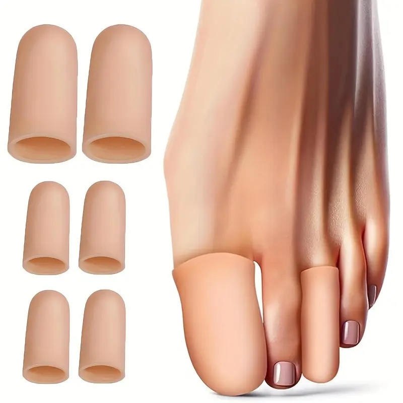 6pcs Toe Sleeves Protectors for Women and Men, Toe Covers, Protect Toe From Rubbing, Ingrown Toenails, Corns, Blisters And Injured Toenail for Daily Sports Use (L 2pcs+S 4pcs)