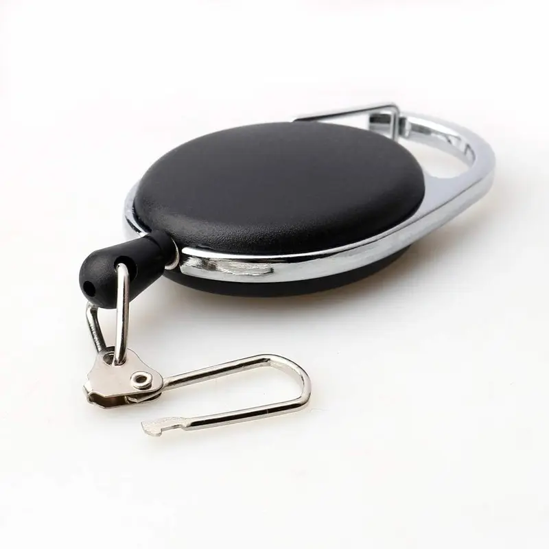 Badge Reel,  5 Pcs Reel Clips Retractable Badge Holder with Key Belt Reel for Key Ring ID Card Badge Holder 4
