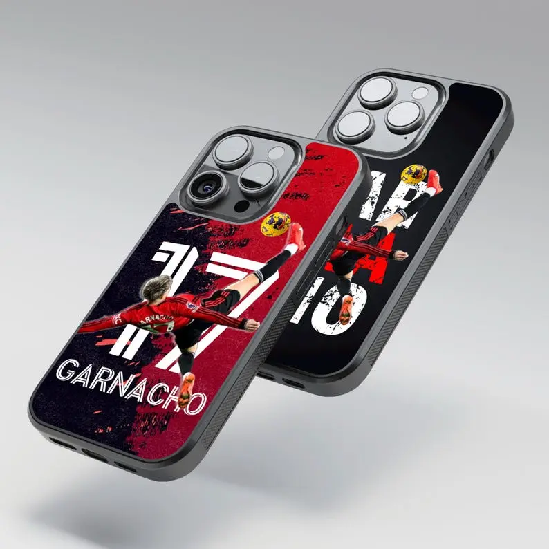 Garnacho Football phone case, Manchester United, Red Devils case for iPhone 7 8 SE 2020 X XR 11 12 13 14 15 Samsung A13 A14 A33 A54 S22 S23 Protection Protective