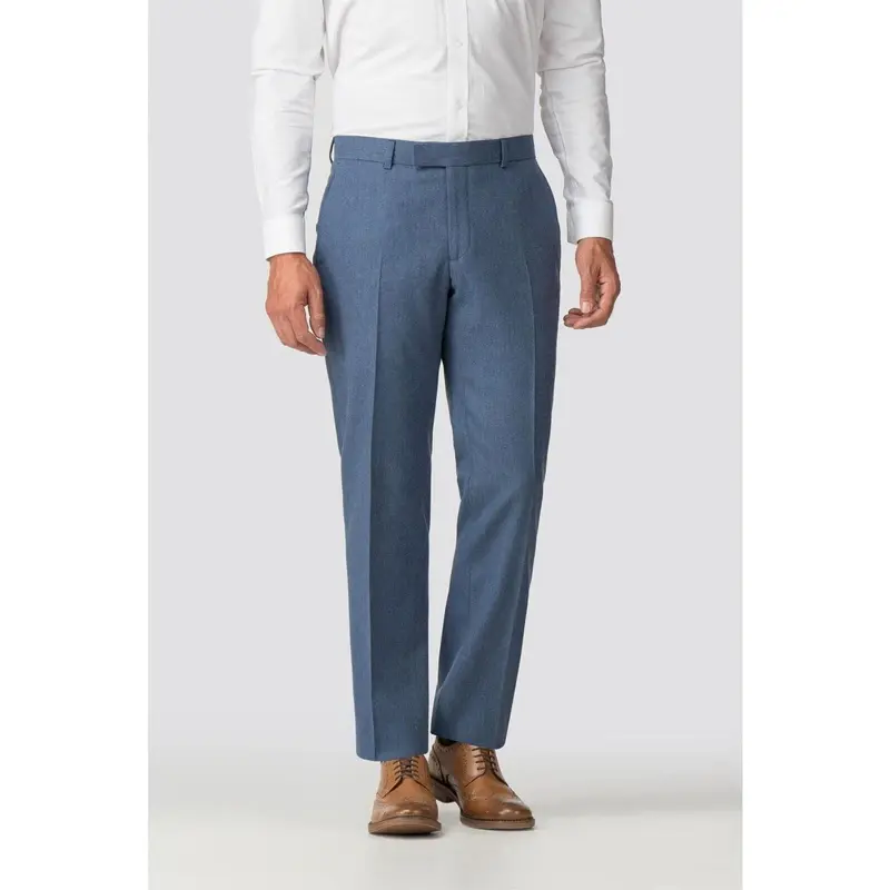 New Mens Formal Trousers Business Office Work Smart Dress Pants Straight Leg Flat Front Regular Fit Everpress Casual Home Pants (as8, waist_inseam, numeric_42, numeric_27, Air Force Blue) Menswear Pocket Big Underwear 1