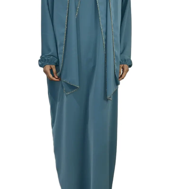 1 piece hijab and abayah with gold embroidery 4