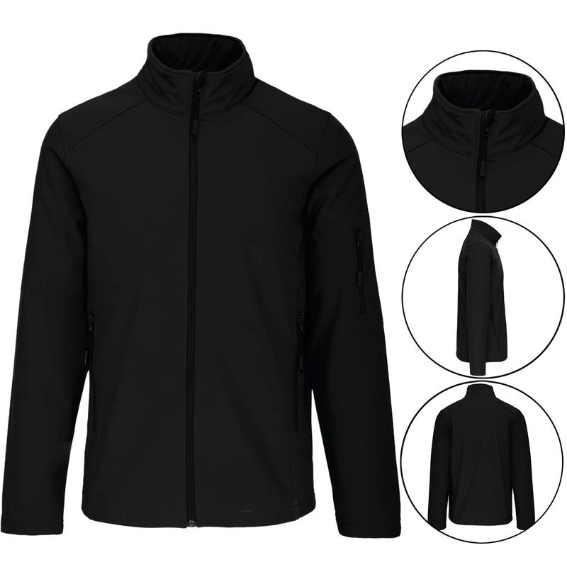 Mens Soft Shell Water Resistant Fleece Lined Jacket Waterproof Windproof Outdoor Work 1