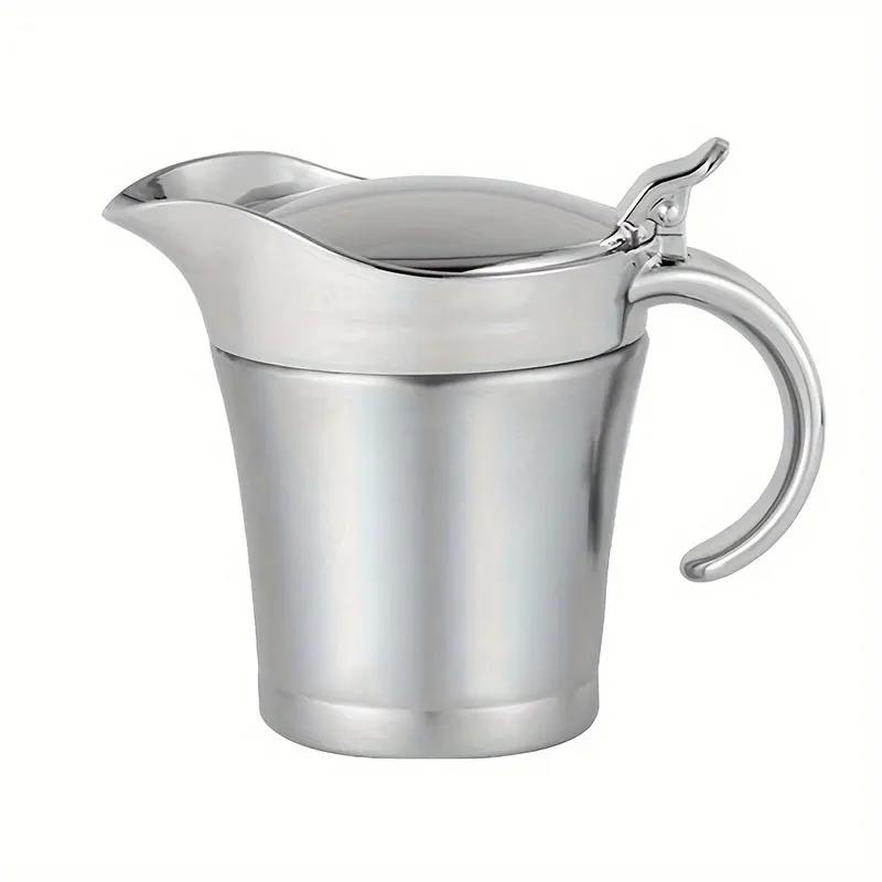 Double insulated gravy boat - stainless steel saucer with hinged lid, ideal for Thanksgiving gravy or cream (450 ml /16 oz) 5