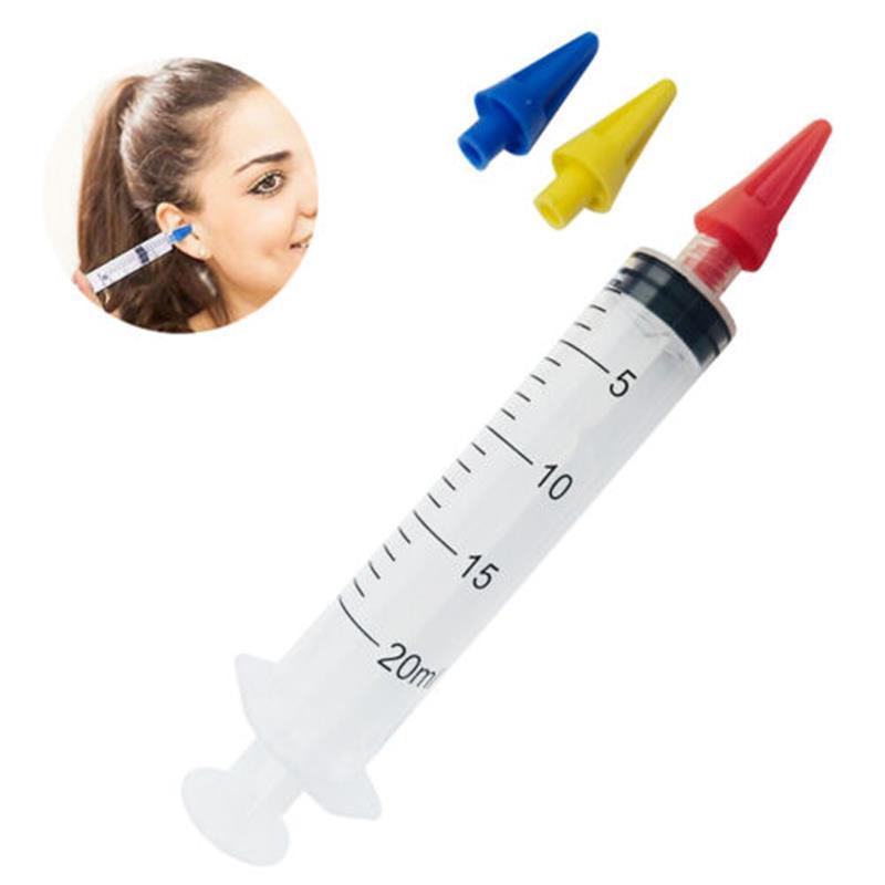Ear Wax Removal 30ml Syringe Irrigation Cleaning Kit Water Remover 3 Silicone Tips 3