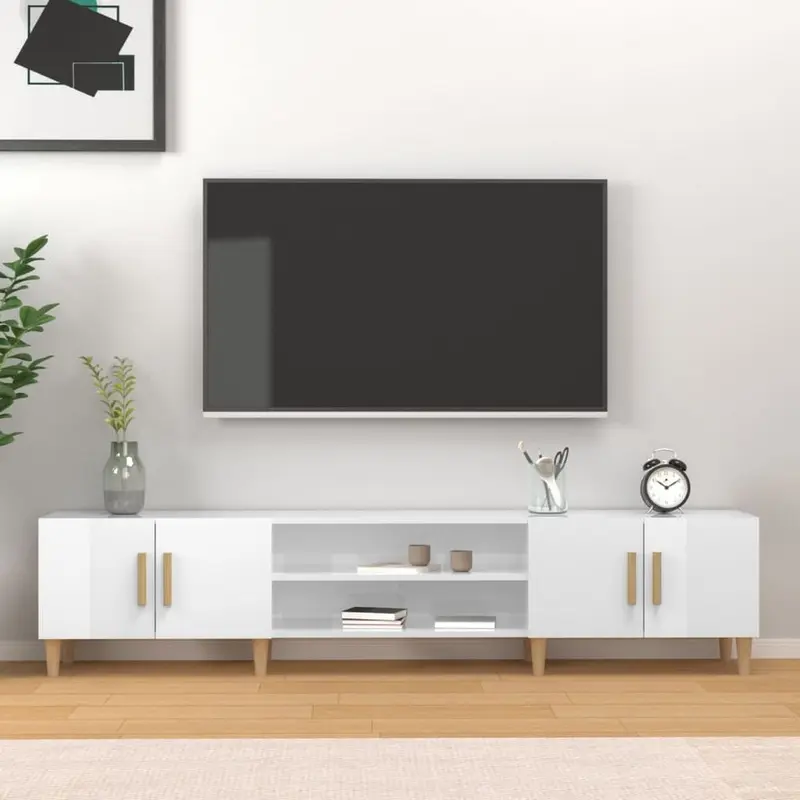 vidaXL TV Cabinet White 180x31.5x40 cm Engineered Wood 8