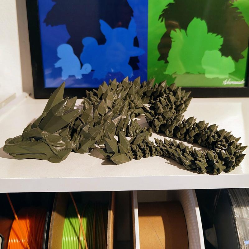 Mesmerizing Crystal Articulating Dragon Fidget Toy | 3D Printed Stress Relief 2