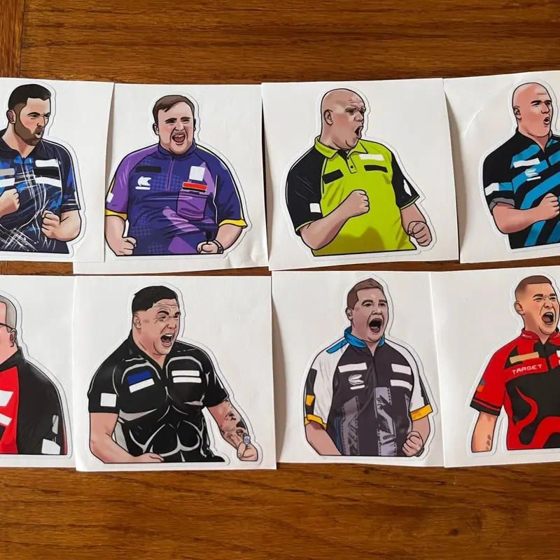 Dart player sticker pack x8 Premier League Lineup