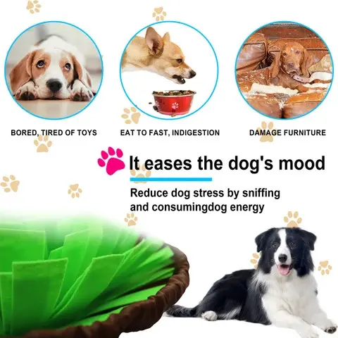 Snuffle Mat for Dogs & Puppies - Washable Training Puzzle Toy for Large & Small Dogs - Game for Boredom & Feeding Mat for Dogs Brain Stimulation & Stress Relief - Pet Foraging Mat for Smell Training 5