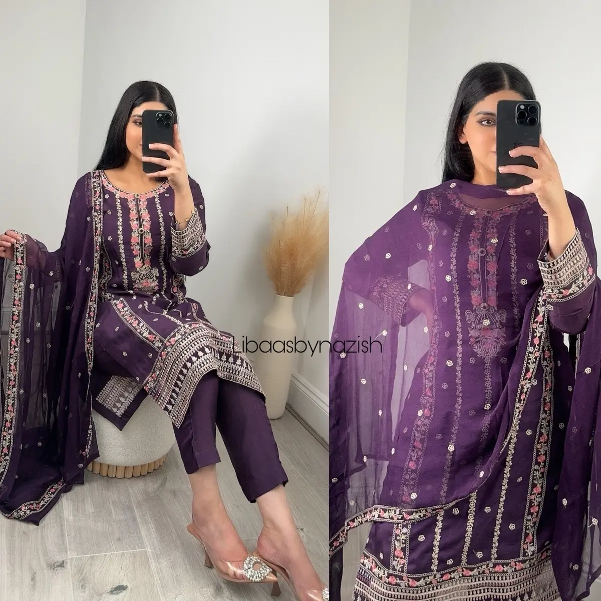 Jamni-Elegant Viscous Embroidery 3 Piece Pakistani Suit for Women Casual Wear
