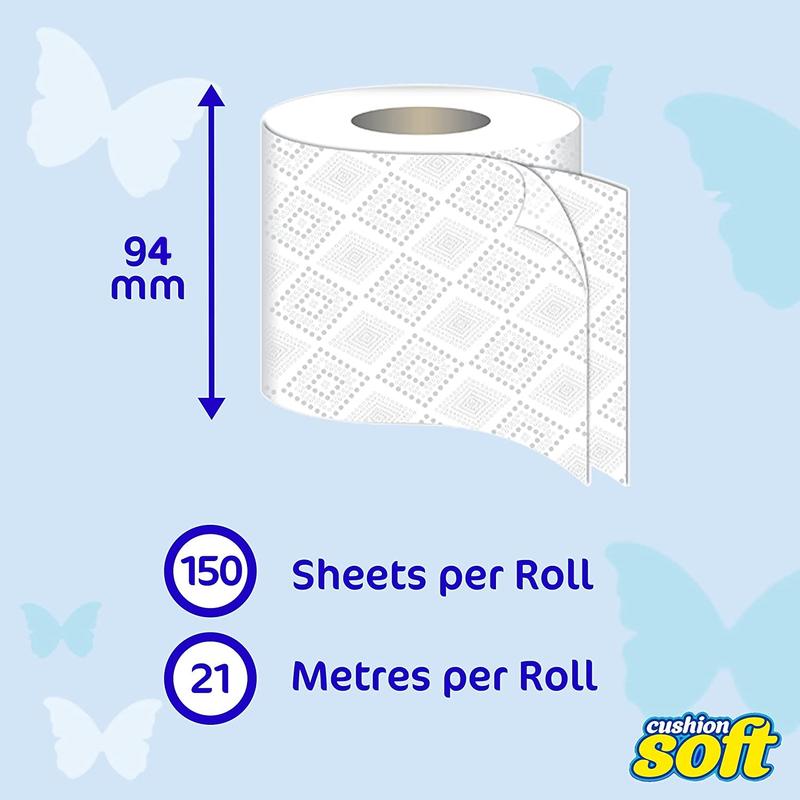 108 Cushion Soft Toilet Rolls 2 Ply Tissue | Soft, Quilted, Embossed Toilet Paper Roll | Unbeatable Value Bulk Pack Sheets 3
