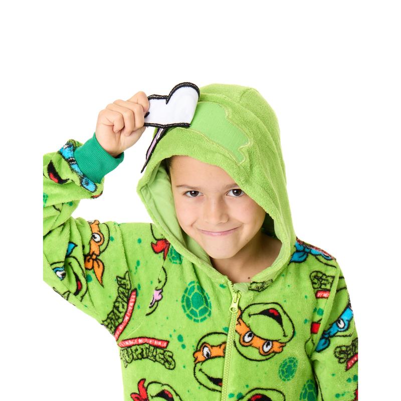 Vanilla Underground x Teenage Mutant Ninja Turtles Boys Green Novelty Masks Onesie 2