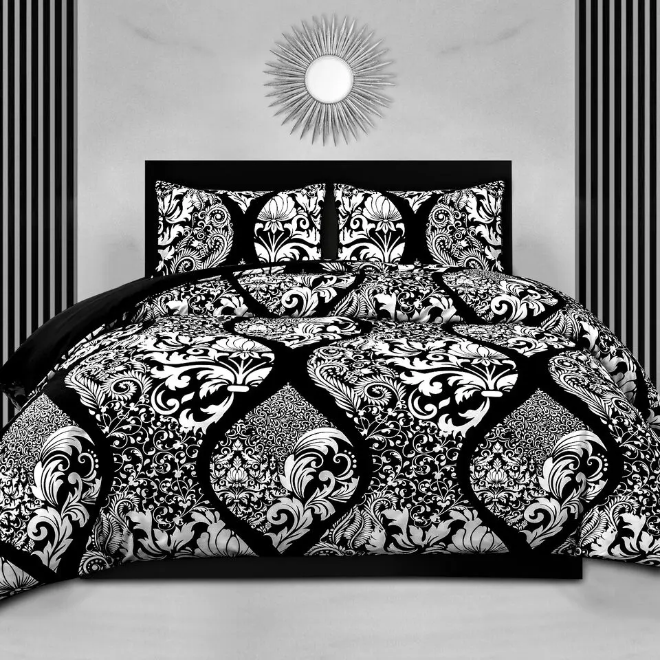 Duvet Cover Set with Pillowcases Luxurious Reversible Bedding Sets Single Double King Super King Size Quilt Cover Set Duvet Cover with Zipper Closure