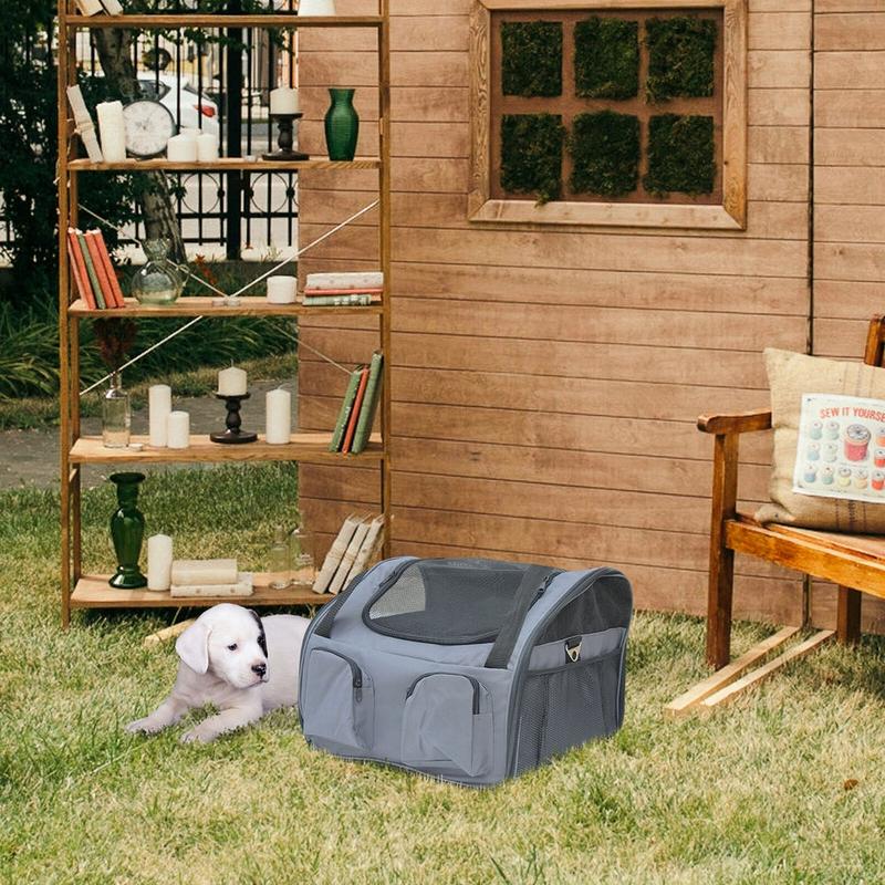 Pets Carrier Folding Bag Car Seat Cat Dog Puppy Portable Travel Cage Mesh Holder 8