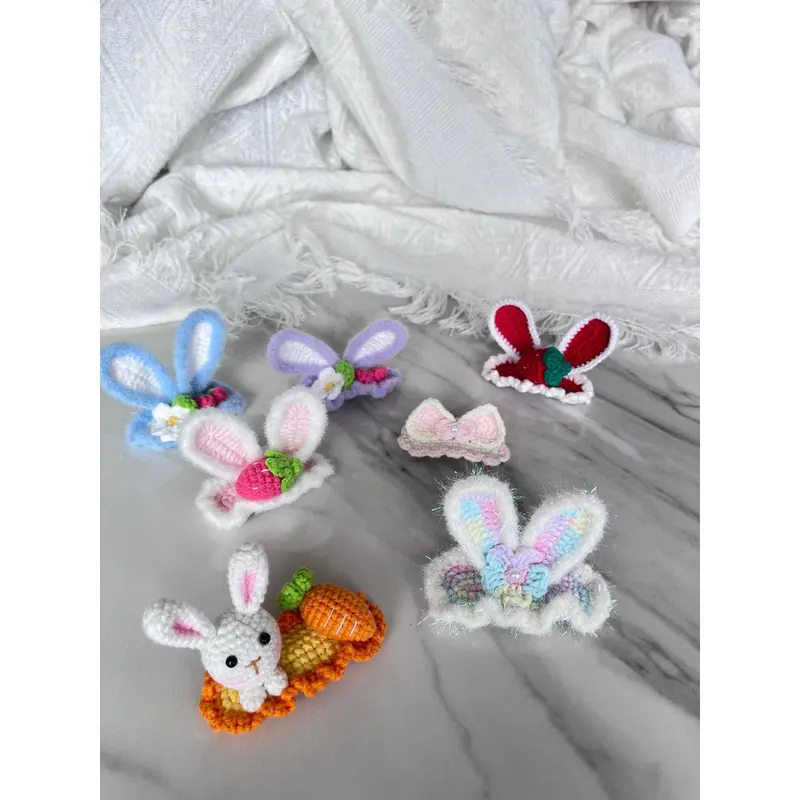 Hair Clips Whimsical Crochet Hair Clips – Handmade Accessory Charm 1